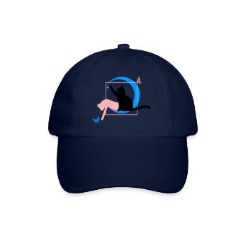 The cat Leonardo Da Vinci style with heart - Baseball Cap - blue/blue - Front