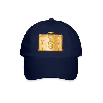 Valise de luxe dorée avec signe dollar - Casquette classique - bleu/bleu - Devant