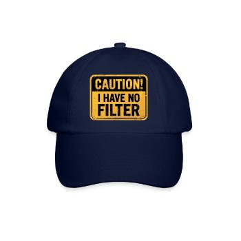 Achtung Ich habe keinen Filter Lustig Zitat Ehrlich - Baseballkappe - Blau/Blau - Vorne
