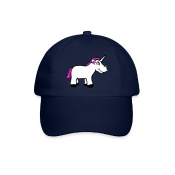 Einhorn Pink Lustig Lächeln Grinsen Cartoon Comic - Baseballkappe - Blau/Blau - Vorne