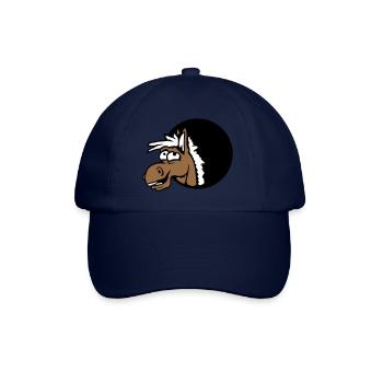 Horse Laughing Funny Hole Funny Grimace Cartoon - Baseball Cap - blue/blue - Front