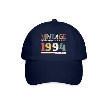 30. Geburtstag Vintage Februar Jahrgang 1994 - Baseballkappe - Blau/Blau - Vorne