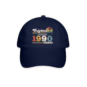 35. Geburtstag Original Januar 1990 Jahrgang 90 - Baseballkappe - Blau/Blau - Vorne