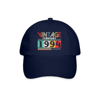 30. Geburtstag Vintage Februar Jahrgang 1994 - Baseballkappe - Blau/Blau - Vorne