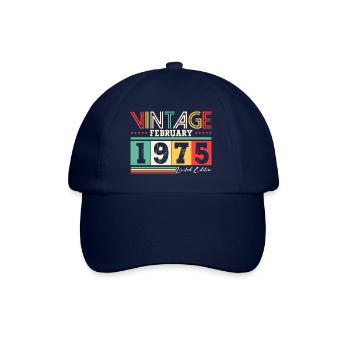 50th Birthday Gift Husband Vintage February 1975 - Baseball Cap - blue/blue - Front
