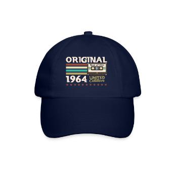 59e anniversaire Vintage cassette cassette, Vintage 1964 - Casquette classique - bleu/bleu - Devant