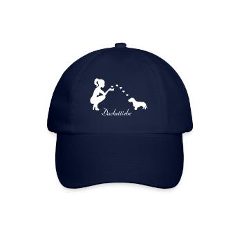 Rauhaardackel mit Frau - Baseballkappe - Blau/Blau - Vorne