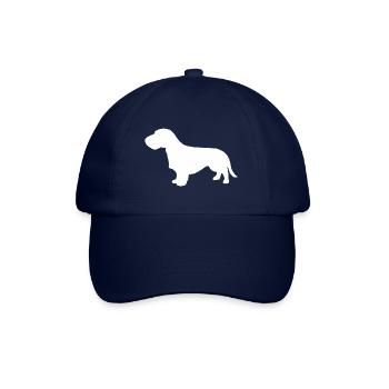 Rauhaardackel Silhouette - Baseballkappe - Blau/Blau - Vorne