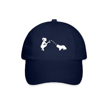 Cavalier King Charles Spaniel mit Frau - Baseballkappe - Blau/Blau - Vorne