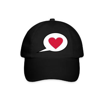 Ich liebe Dich - Baseballkappe - Schwarz/Schwarz - Vorne