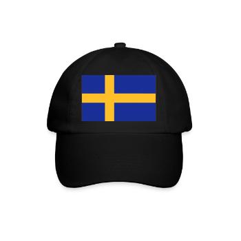 Schweden Flagge - Baseballkappe - Schwarz/Schwarz - Vorne