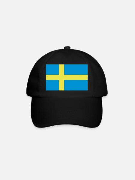 Flag of Sweden - Baseballkappe - Schwarz/Schwarz