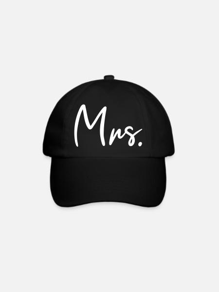 Mrs. Schriftzug. Mistress. Partnerlook, Paarshirt - Baseballkappe - Schwarz/Schwarz