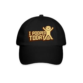 I pooped today Zitat - Baseballkappe - Schwarz/Schwarz - Vorne