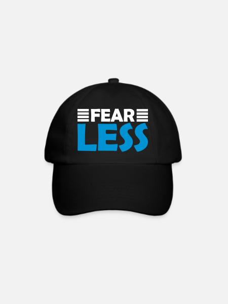 fearless Text Zitat Design - Baseballkappe - Schwarz/Schwarz