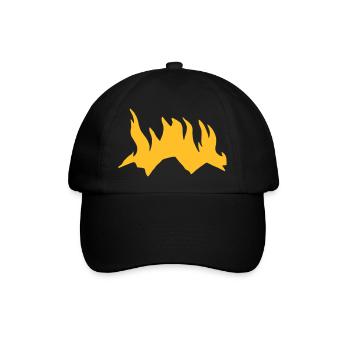 Lagerfeuer Camping Natur Wald Feuer Vektor 3 - Baseballkappe - Schwarz/Schwarz - Vorne