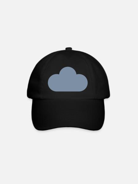 Wettersymbole - Wolke - Baseballkappe - Schwarz/Schwarz