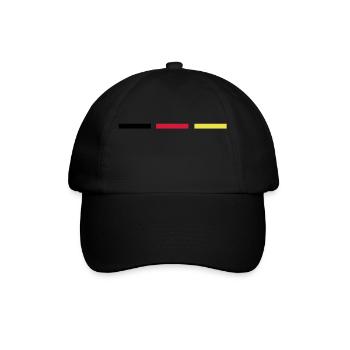Deutschland Streifen - Baseballkappe - Schwarz/Schwarz - Vorne