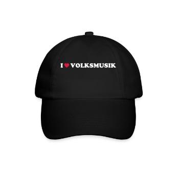 I LOVE VOLKSMUSIK - Baseballkappe - Schwarz/Schwarz - Vorne
