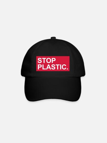 stop-plastic Geschenk - Baseballkappe - Schwarz/Schwarz