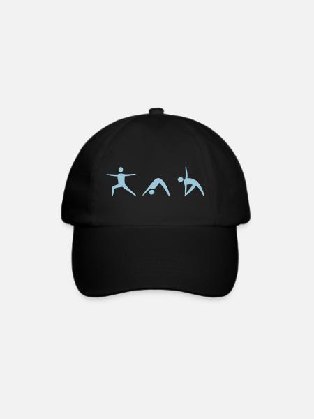 Yoga stellt Silhouette - Baseballkappe - Schwarz/Schwarz