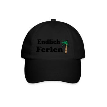 Endlich Ferien - Baseballkappe - Schwarz/Schwarz - Vorne