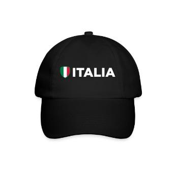 Nationalflagge von Italien - Baseballkappe - Schwarz/Schwarz - Vorne