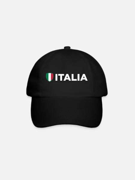 Nationalflagge von Italien - Baseballkappe - Schwarz/Schwarz