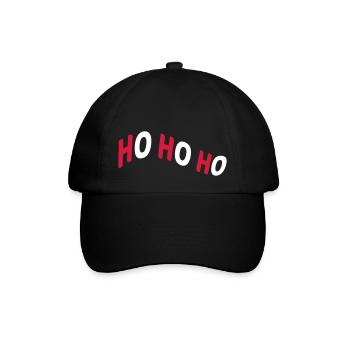 Rot weiss Ho - Baseballkappe - Schwarz/Schwarz - Vorne