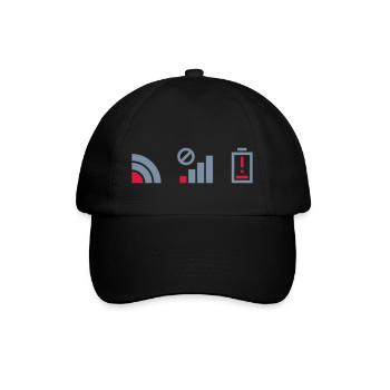 Mobilfunk keine Verbindung Batterie - Baseballkappe - Schwarz/Schwarz - Vorne