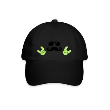 cool face - Baseballkappe - Schwarz/Schwarz - Vorne