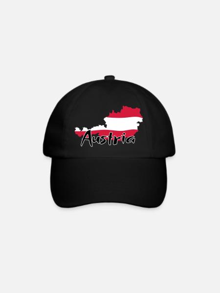 Österreich - Austria - Baseballkappe - Schwarz/Schwarz
