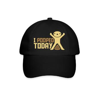 I pooped today Zitat - Baseballkappe - Schwarz/Schwarz - Vorne