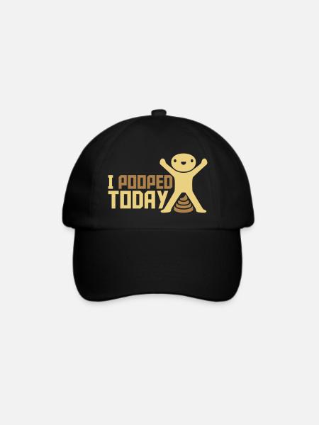 I pooped today Zitat - Baseballkappe - Schwarz/Schwarz