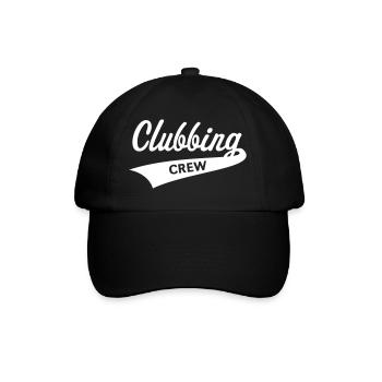 Clubbing Crew (Party / Feiern / Tanzen / White) - Baseballkappe - Schwarz/Schwarz - Vorne