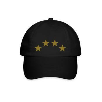 Weltmeister 4 Sterne gold - Baseballkappe - Schwarz/Schwarz - Vorne