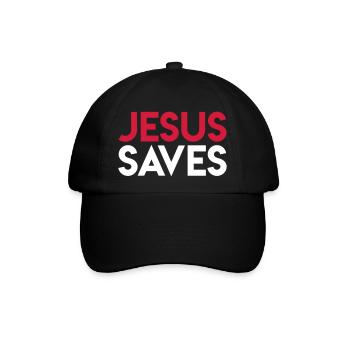 Jesus rettet - Baseballkappe - Schwarz/Schwarz - Vorne