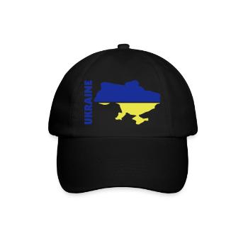 ukraine_umriss_flagge_50 - Baseballkappe - Schwarz/Schwarz - Vorne