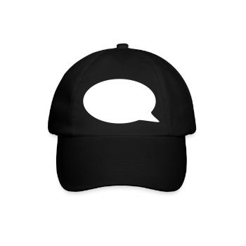 Sprechblase // Comic // Spruch machen // Aussage - Baseballkappe - Schwarz/Schwarz - Vorne