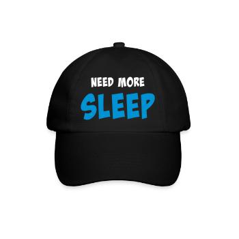 Need more sleep - Baseballkappe - Schwarz/Schwarz - Vorne