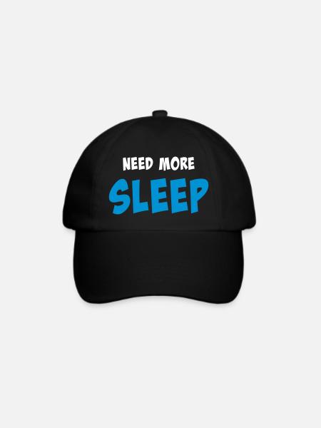 Need more sleep - Baseballkappe - Schwarz/Schwarz