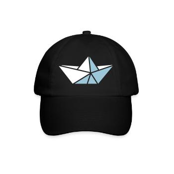 Papierschiff - Baseballkappe - Schwarz/Schwarz - Vorne