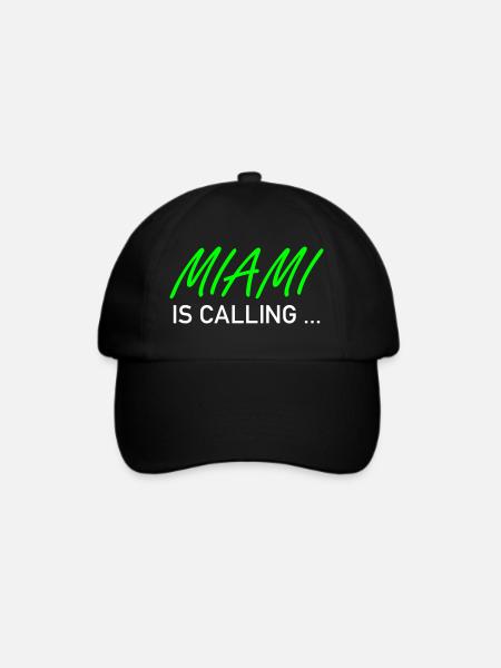 Miami is calling ... - Baseballkappe - Schwarz/Schwarz