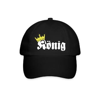 König - Baseballkappe - Schwarz/Schwarz - Vorne
