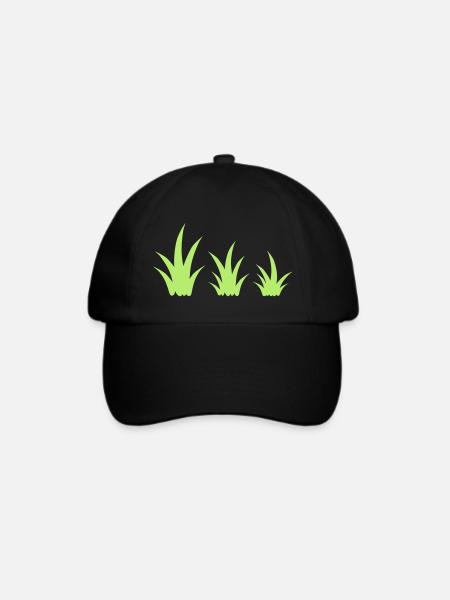 Gras Grasbüschel Vorlage Dekoration Clipart Design - Baseballkappe - Schwarz/Schwarz