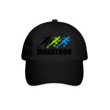marathon - Baseballkappe - Schwarz/Schwarz - Vorne