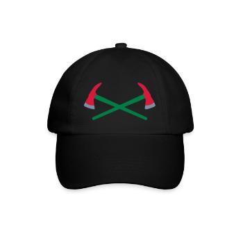 Feuerwehr Axt gekreuzt - Baseballkappe - Schwarz/Schwarz - Vorne