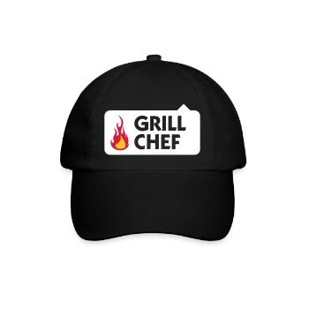 Ich bin der Grill Chef! - Baseballkappe - Schwarz/Schwarz - Vorne