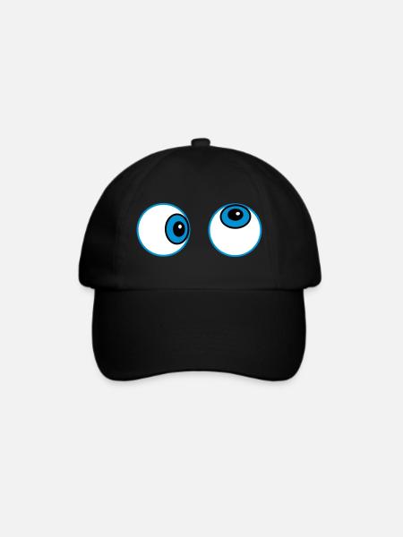 Augen (d) - Baseballkappe - Schwarz/Schwarz