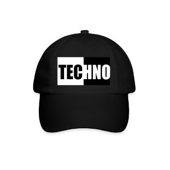Techno - Baseballkappe - Schwarz/Schwarz - Vorne